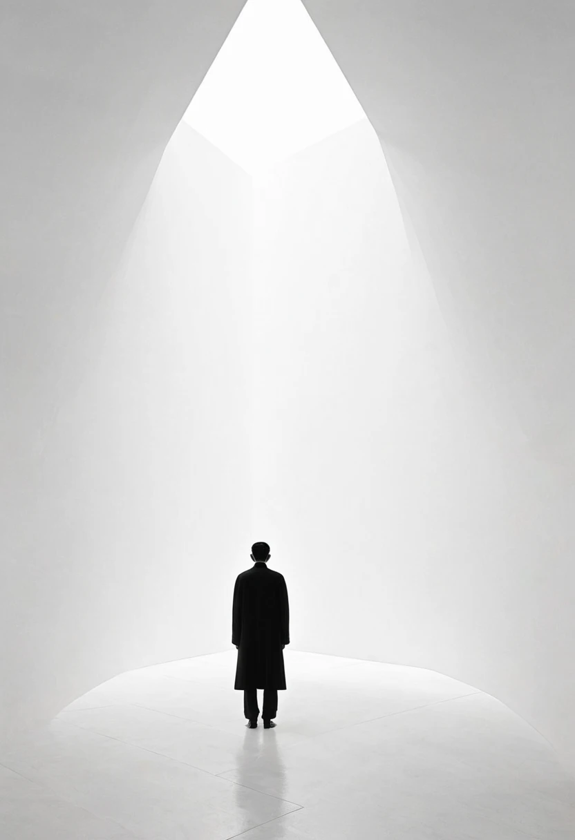 dadaist。Minimalist geometry,Plenty of space,solitary Man