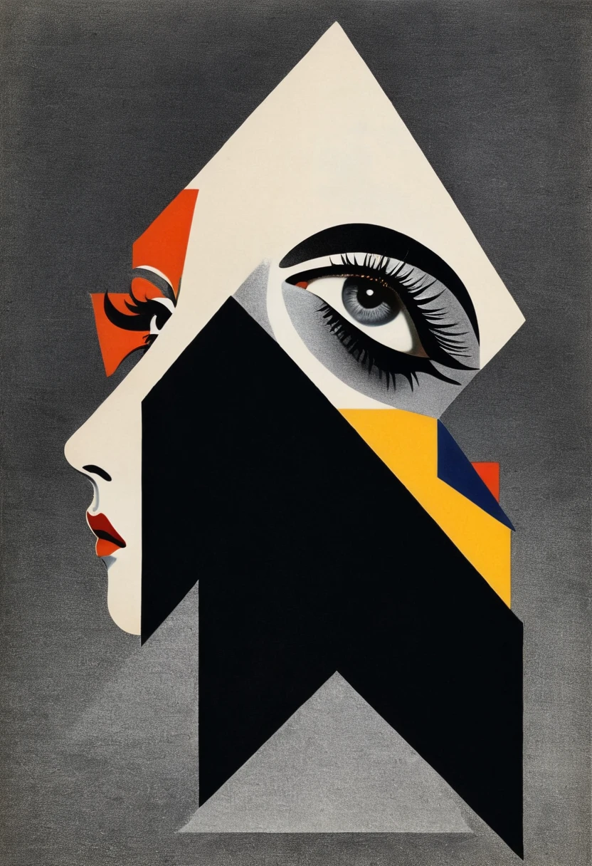 Man Ray:dadaist。Minimalist geometry,multi-layered collage,separate,Negative Space