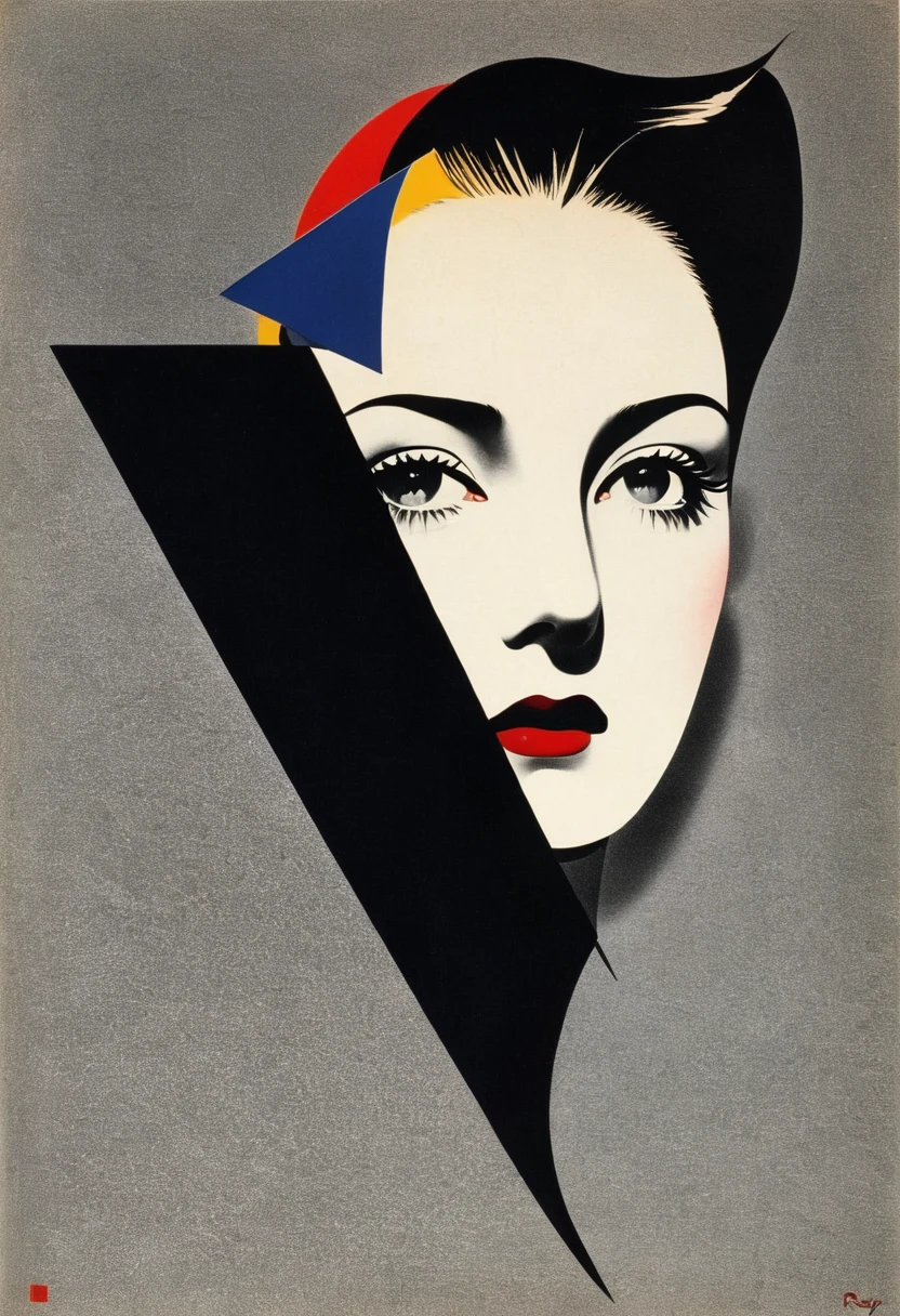 Man Ray:dadaist。Minimalist geometry,multi-layered collage,separate,Negative Space