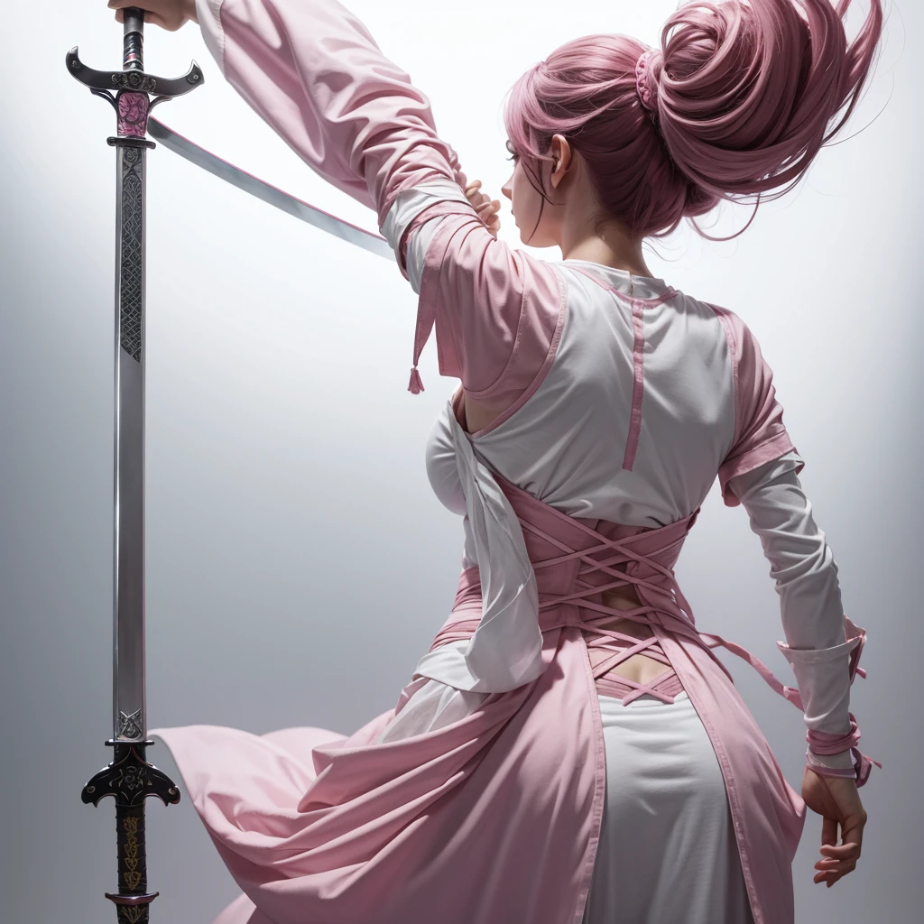 Pink longsword, White background, no back ground, complete sword