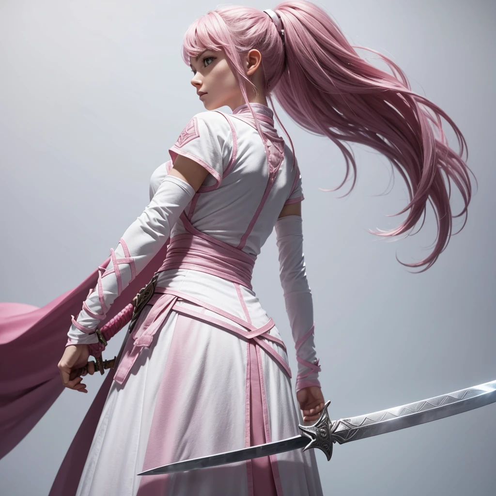 Pink longsword, White background, no back ground, complete sword