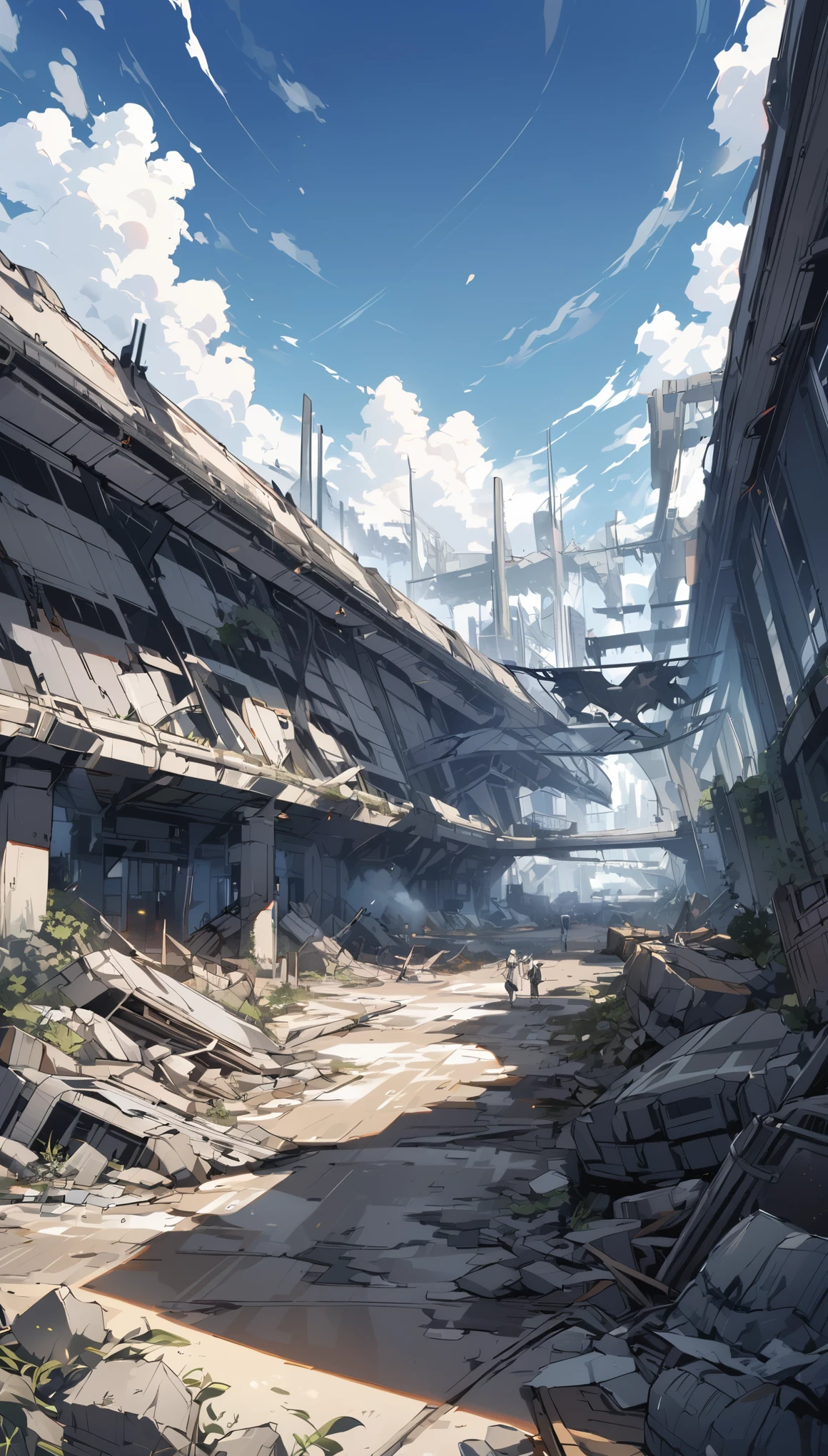 An airport 1000 years after the extinction of humanity、Devastation