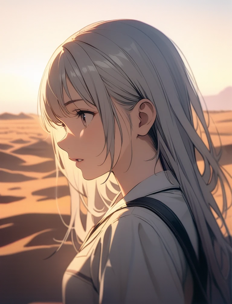 high-key and low-variance brightness scale,soft light,realistic light and shadow, light and dark, ((girl is sand cat:1.2)), neco ears, in desert, (in taureg clothes), very hot, a sun, manga art, professional art, ultra aesthetic, body detailed, 