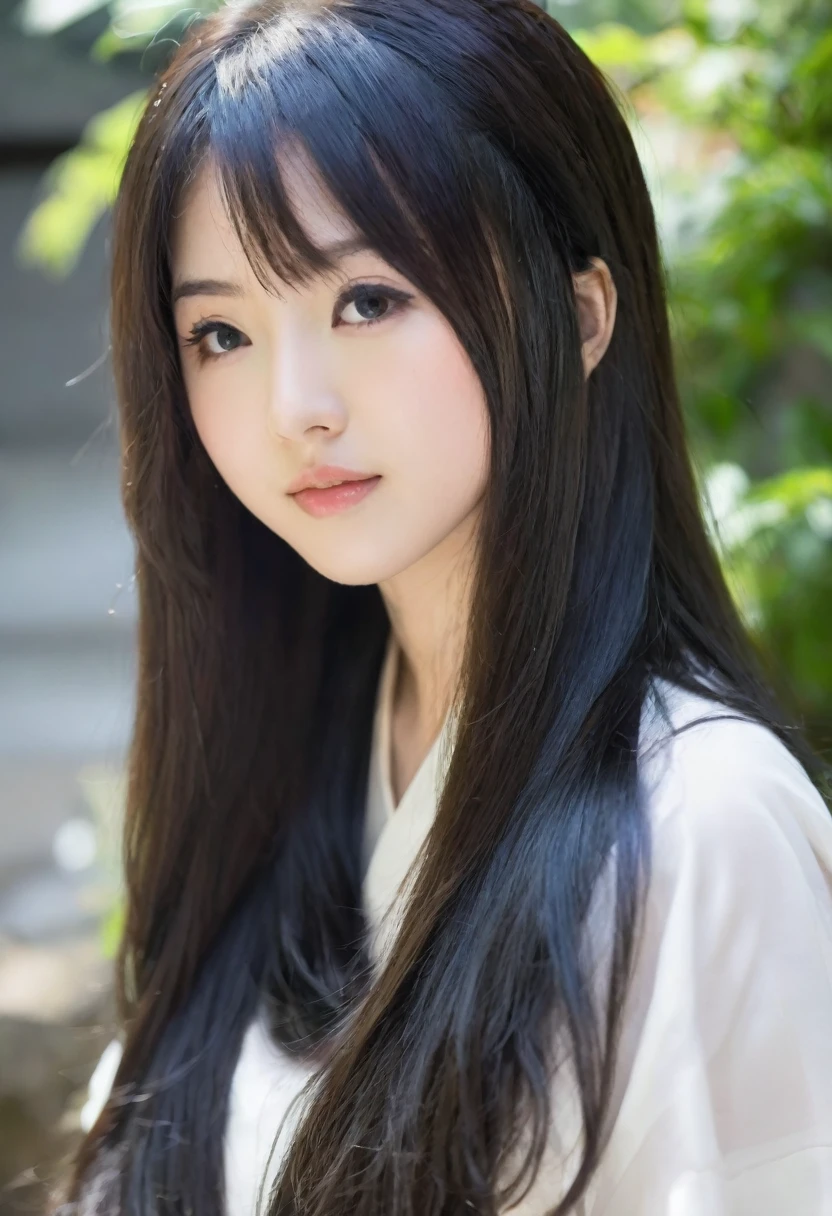 Best quality, japanese young girl, black long hair,