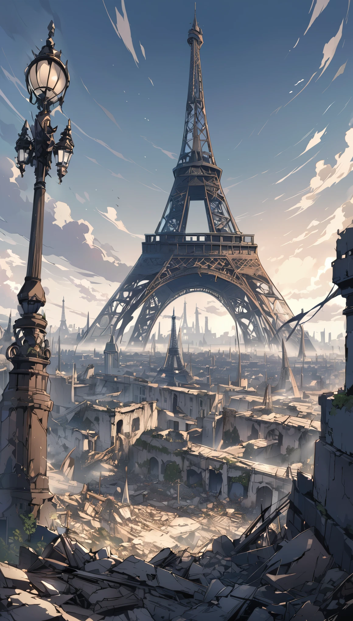 Paris in ruins, 1000 years after the extinction of humanity、Eiffel Tower