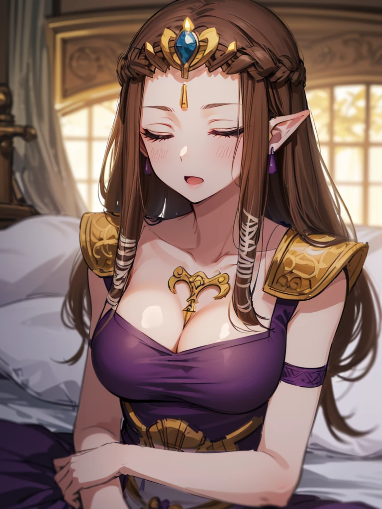 ((Very detailed and 美)),((close up of face)),((((Exposed breasts)))),()),((Exposed shoulders)),((()))),(Expressionless)),,((alone))Anime art style,masterpiece,(Highest quality), (Very detailedな),(とても繊細でbeautiful),(alone),(Detailed face ),(((Close your eyes))),(((((Mature Woman,Queen))))),((とてもbeautiful肖像画)),((crinoline)),,((Straight Long Hair),((Close one eye)),((Open your mouth)),(((Purple blouse))),(()),((Dark brown hair)),,Princess Zelda, ((Highest quality)), (Very detailed), ,(((constrained))),beauty,beautiful,Princess Zelda, Ticker,)),
((At the bed))Nintendo, The Legend of Zelda