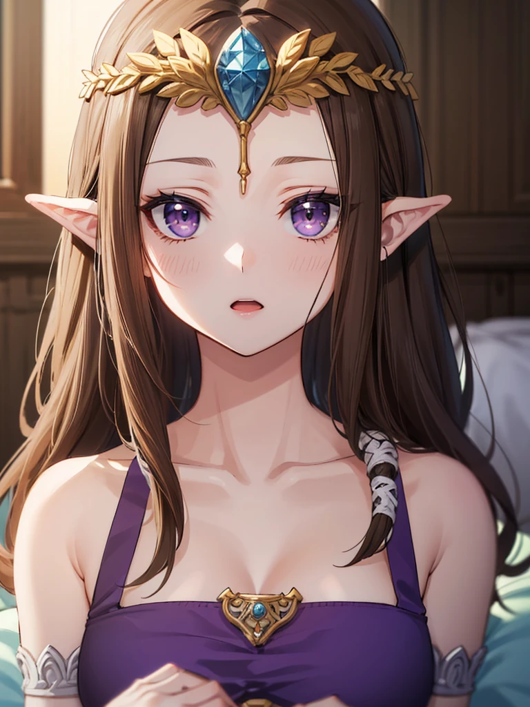 ((Very detailed and 美)),((((close up of face)))),((((Exposed breasts)))),()),((Exposed shoulders)),((()))),(Expressionless)),,((alone))Anime art style,masterpiece,(Highest quality), (Very detailedな),(とても繊細でbeautiful),(alone),(Detailed face ),(((Open both eyes))),(((((Mature Woman,Queen))))),((とてもbeautiful肖像画)),((crinoline)),,((Straight Long Hair),((Open both eyes)),((Open your mouth)),(((Purple blouse))),(()),((Dark brown hair)),,Princess Zelda, ((Highest quality)), (Very detailed), ,(((constrained))),beauty,beautiful,Princess Zelda, Ticker,)),
((At the bed))Nintendo, The Legend of Zelda