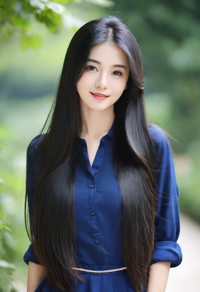 Best quality, girl, black long hair,