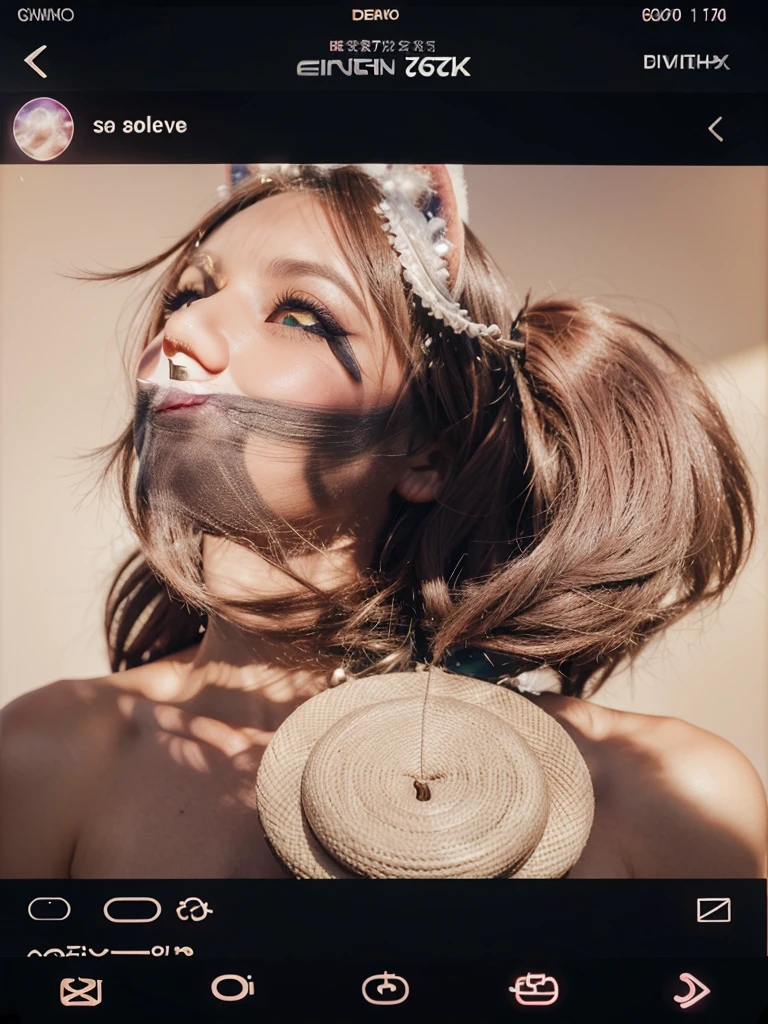 hair bobbles, wince, longeyelashes, solid circle eyes, fake animal ears, light smile, ear blush, fang, Surrealism, drop shadow, anaglyph, stereogram, tachi-e, pov, atmospheric perspective, 8k, super detail, ccurate, best quality