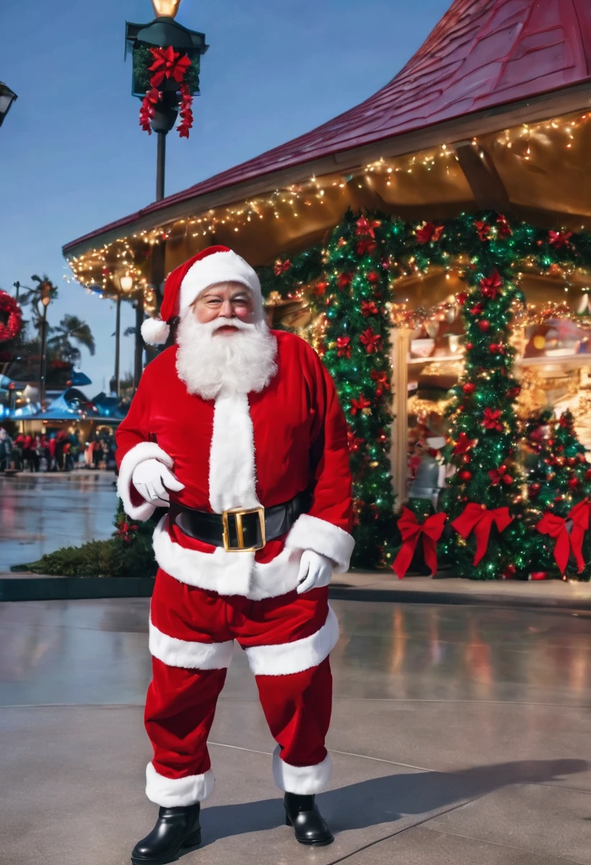 ai youtube Anlong flim meme taking pictures of santa and that santa is at seaworld a theme park she is walking and seeing the  having chirstmas break 