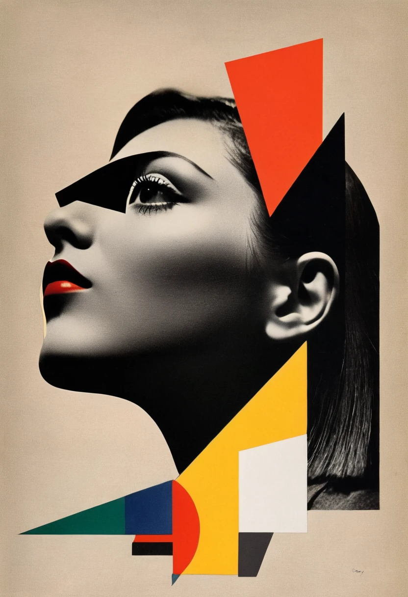 Man Ray:dadaist。Minimalist geometry,multi-layered collage,separate,Negative Space,Collage,Different materials