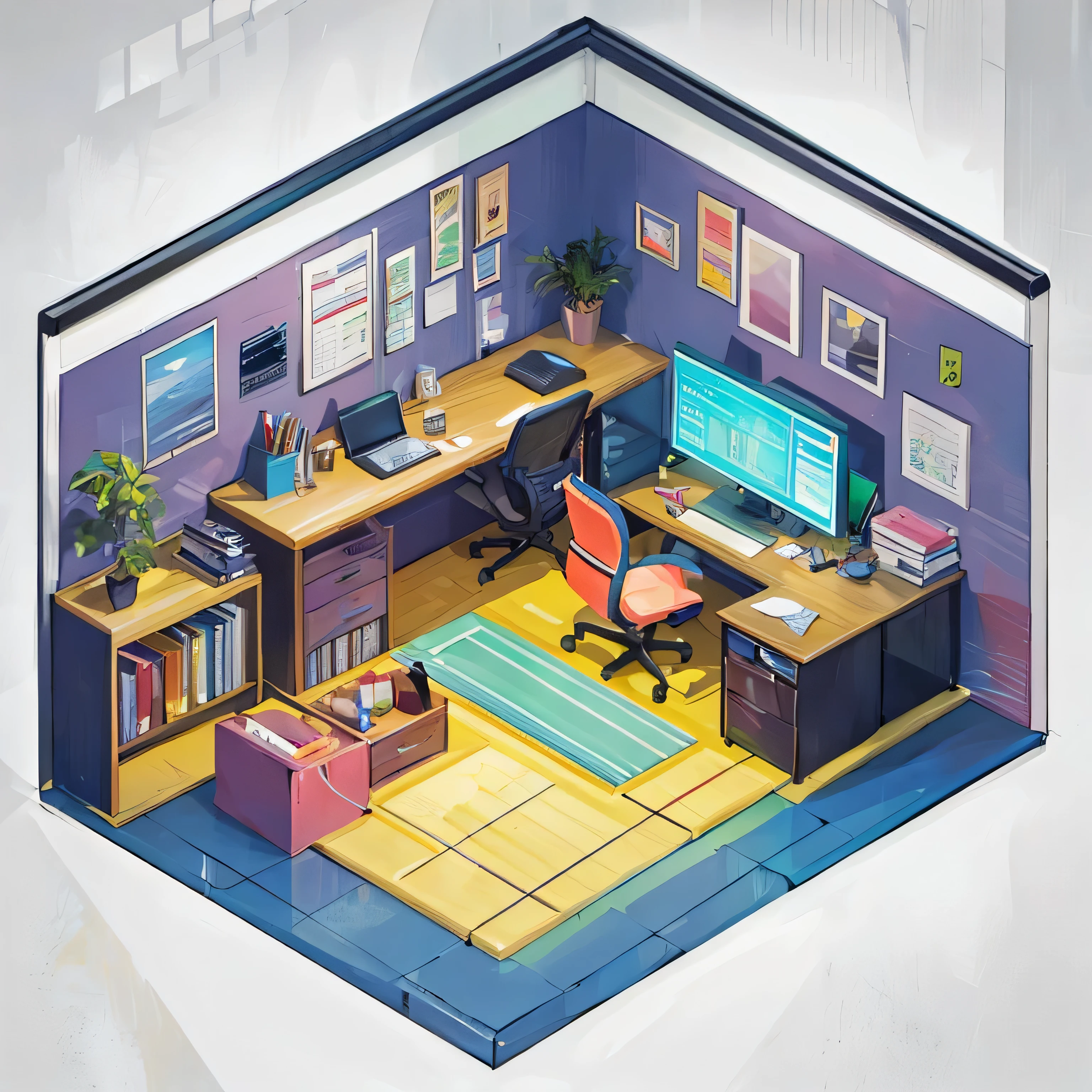 Quality first,masterpiece in detail, An Office, No People, Rich in color