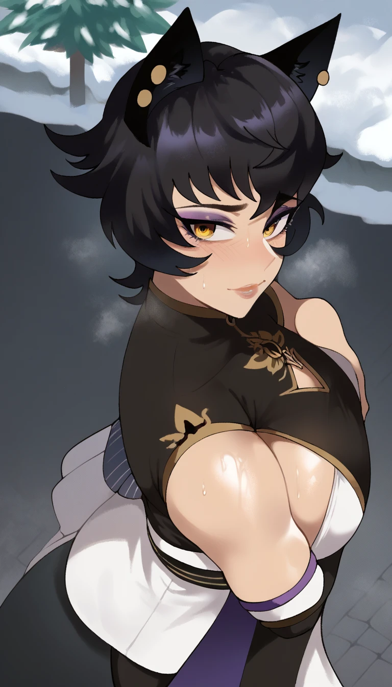 score_9, score_8_up, score_7_up,
mature female,
kali belladonna, large breast,
snowy street,
nyong_nyong,
from above, from side
standing with arms crossed,
cold