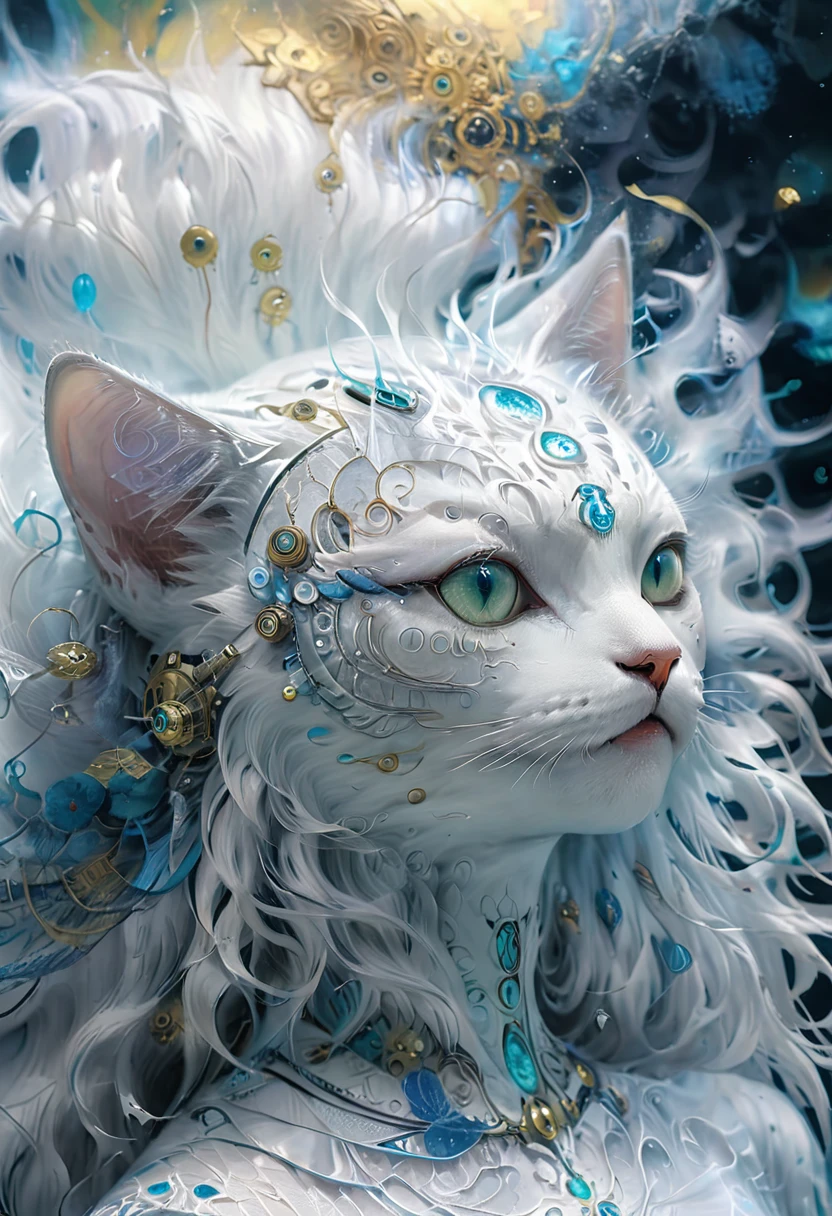 galactic cat with a lot of hair on it's head, third eye, staring at something in the distance, intricate details, electric, fantasy art, Anato Finnstark, emulsion painting, highly detailed, misty
rutkowski, hdr, hyperdetailed, rim light, faded, dim