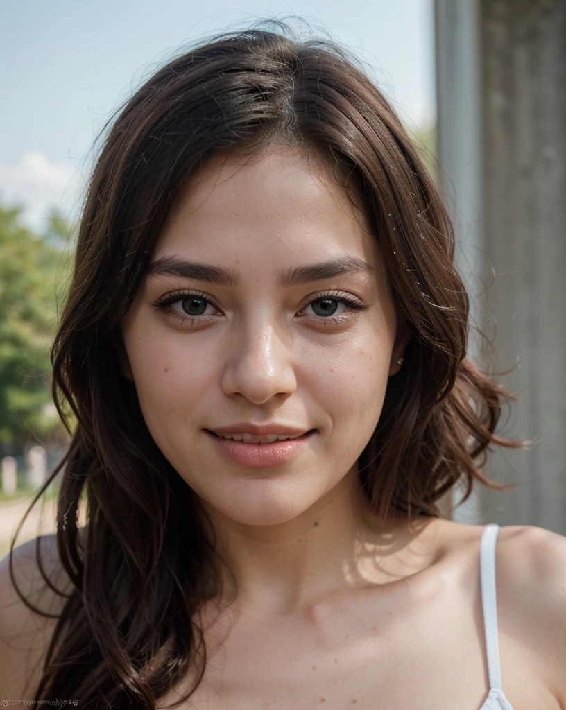 Pretty beautiful sexy Korean brunette with light green eyes, 20 ans, Regular fit,long hair, the girl is in the center, l'arrière-plan est flou, depth of ﬁeld, seductive sardonic smile, Size, very detailed, visage innocent, longueur du visage fois la largeur du visage, almond eyes, forme de visage fin, naturally wavy hair, yeux vert clair, high resolution, masterpiece, best quality, intricate details, detailed lip, dewy lip with gloss, very detailed, sharpness, detailed skin, realistic skin texture, texture, detailed eyes, Professionnel, 4K, charming smile, shot with Canon, depth of ﬁeld, Kodak Vision Color, corps parfaitement ajusté, extremely detailed, photo_\( ultra\), photorealistic, realistic, post-traitement, Maximum details, roughness, real life, ultrarealistic, photorealism, la photographie, 8k uh, la photographie