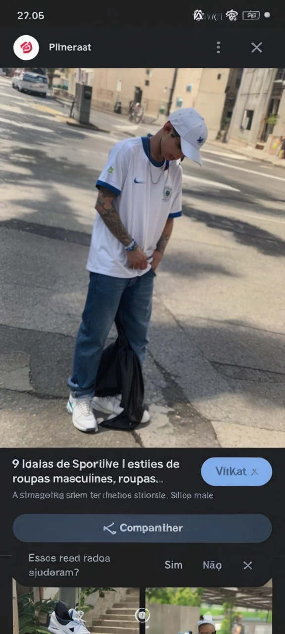 A guy with a platinum jackfruit cut, diamond earring in his ear, Brazilian national team shirt, silver cord, baby blue baggy jeans and baby blue Nike vapor Max sneakers manga style drawing