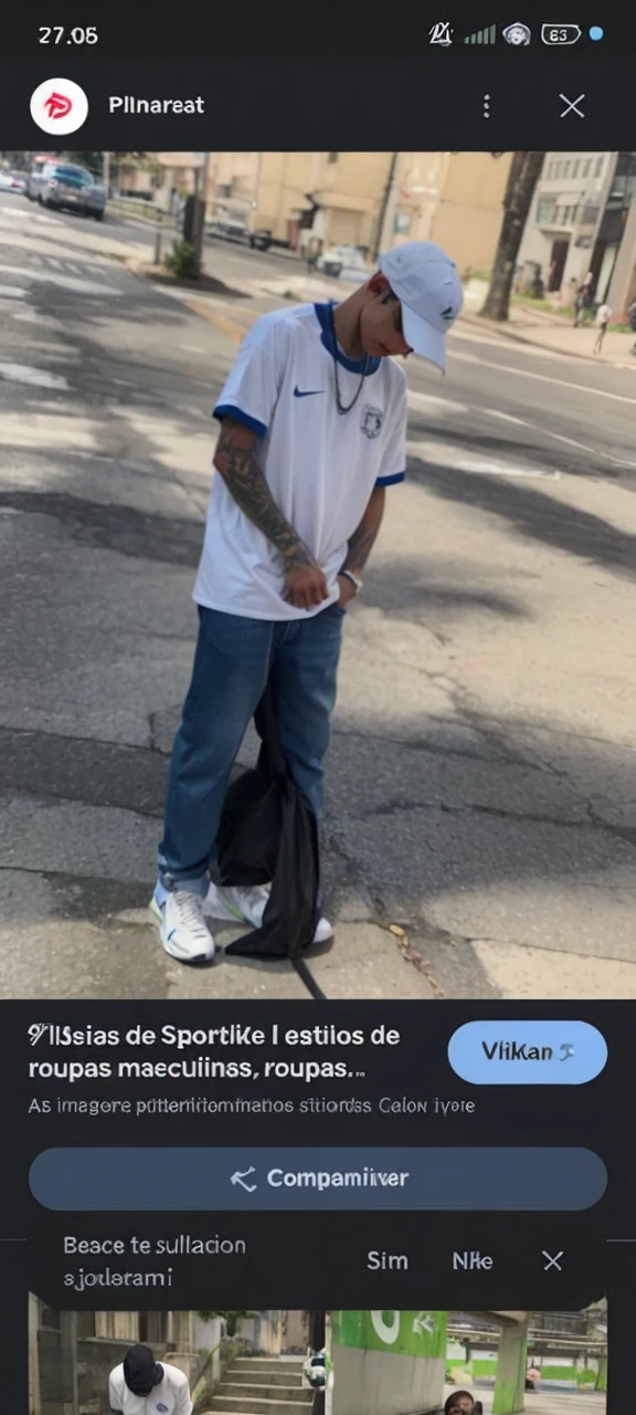 A guy with a platinum jackfruit cut, diamond earring in his ear, Brazilian national team shirt, silver cord, baby blue baggy jeans and baby blue Nike vapor Max sneakers manga style drawing