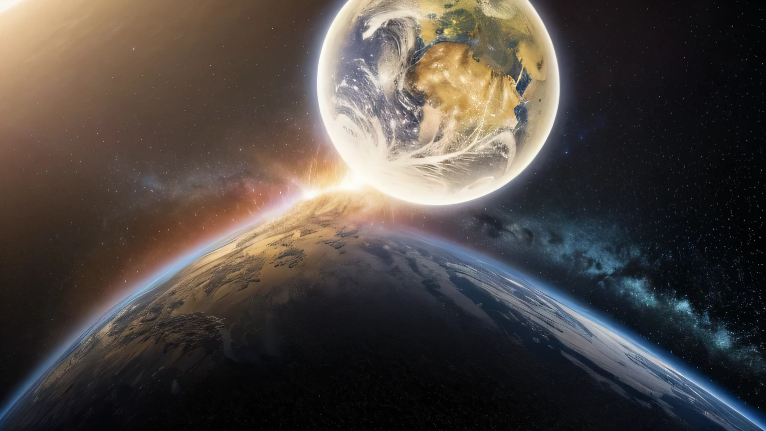 masterpiece, 最high quality, high quality, Very detailed Cg Unity 8K wallpaper, Depth of written boundary, High resolution,,Realistic,Very detailed, complex, High detail, universe, space, milky way, performer, planet, Astronaut, kosmos, Celestial Bodiesの, Star Cloud, Black Hole, solar system, Universe Line, supernova, Deep space, Celestial Bodies, Planet seen from the universe. The satellite is right in front of you. Takes up a large part of the scene. Black Hole and hundreds of small planets