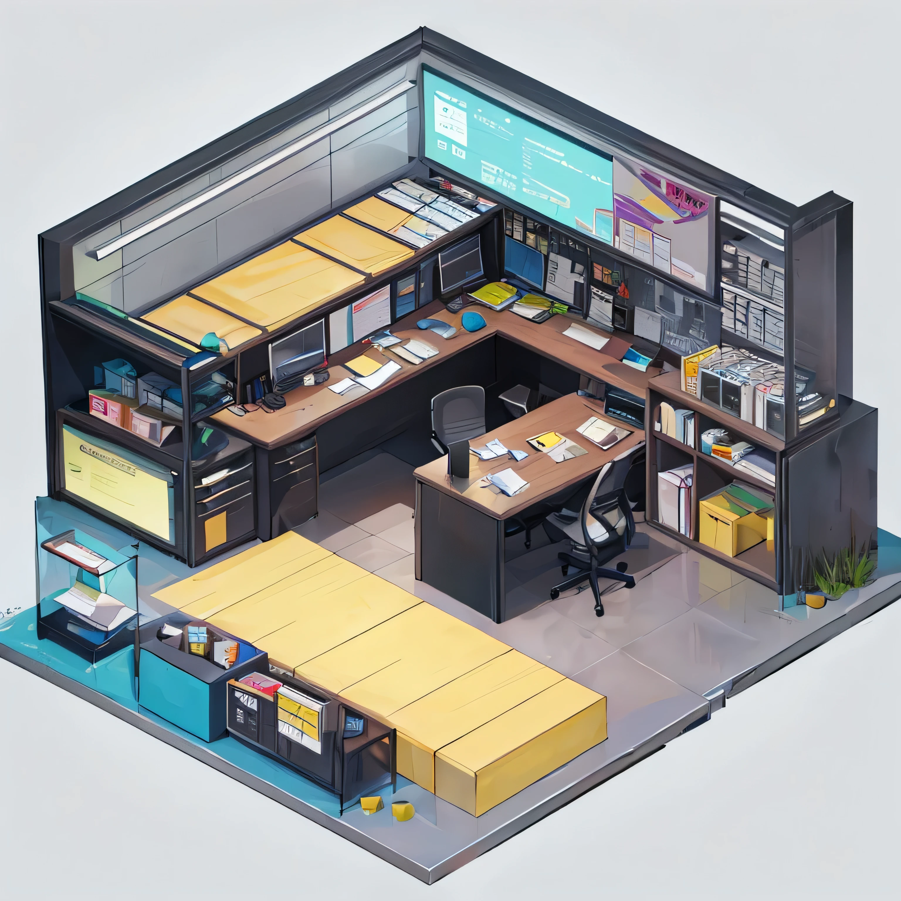 Quality first,masterpiece in detail, An Office, No People, Rich in color
