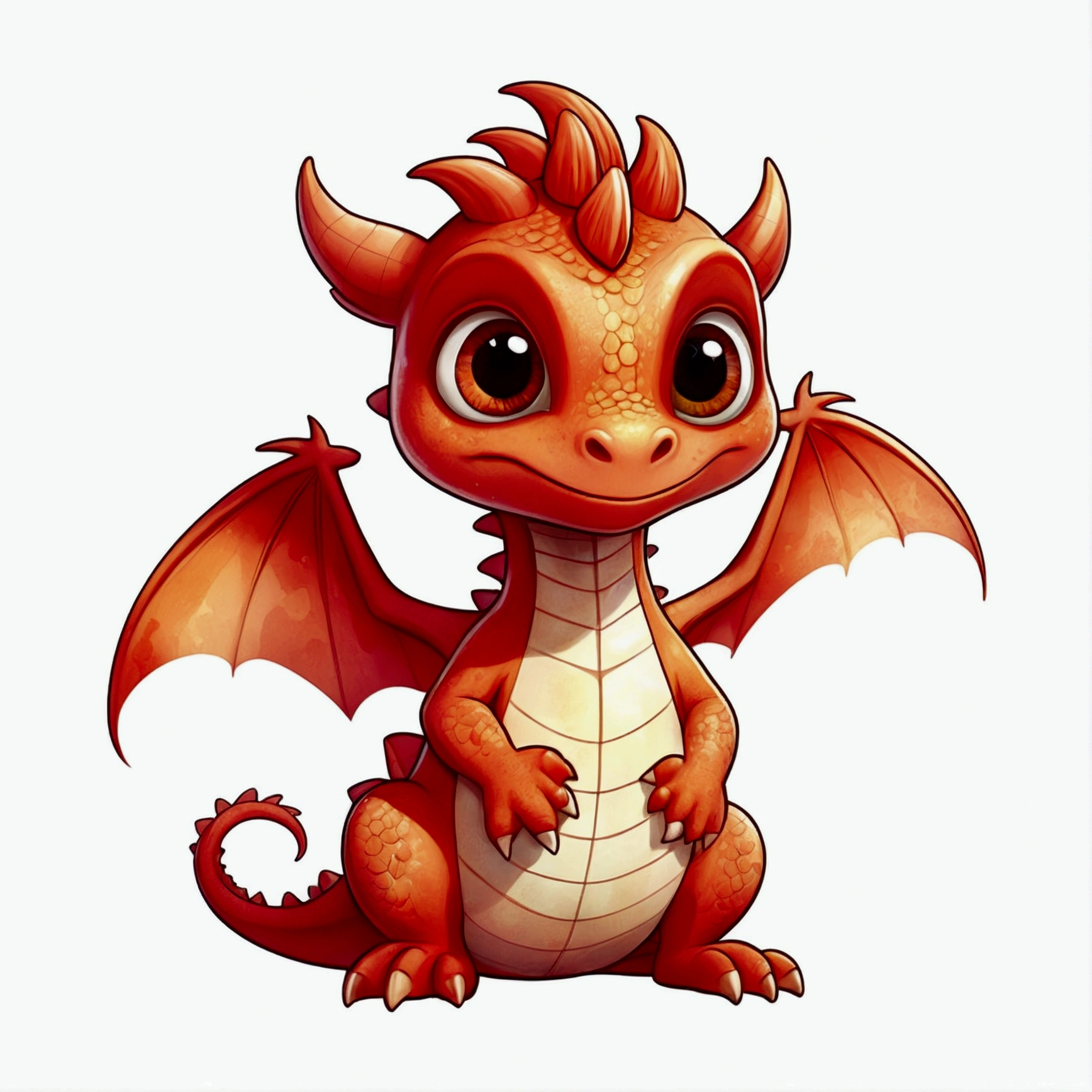 (Cute little European dragon:1.5),role conception, Sticker design, (cartoon:1.3),(Red Cliff:1.2),(Pixar style:1.2),(Cute expression:1.1),(big eyes:1.1),(watercolor:1.1),(Isolated with white background:1.1)