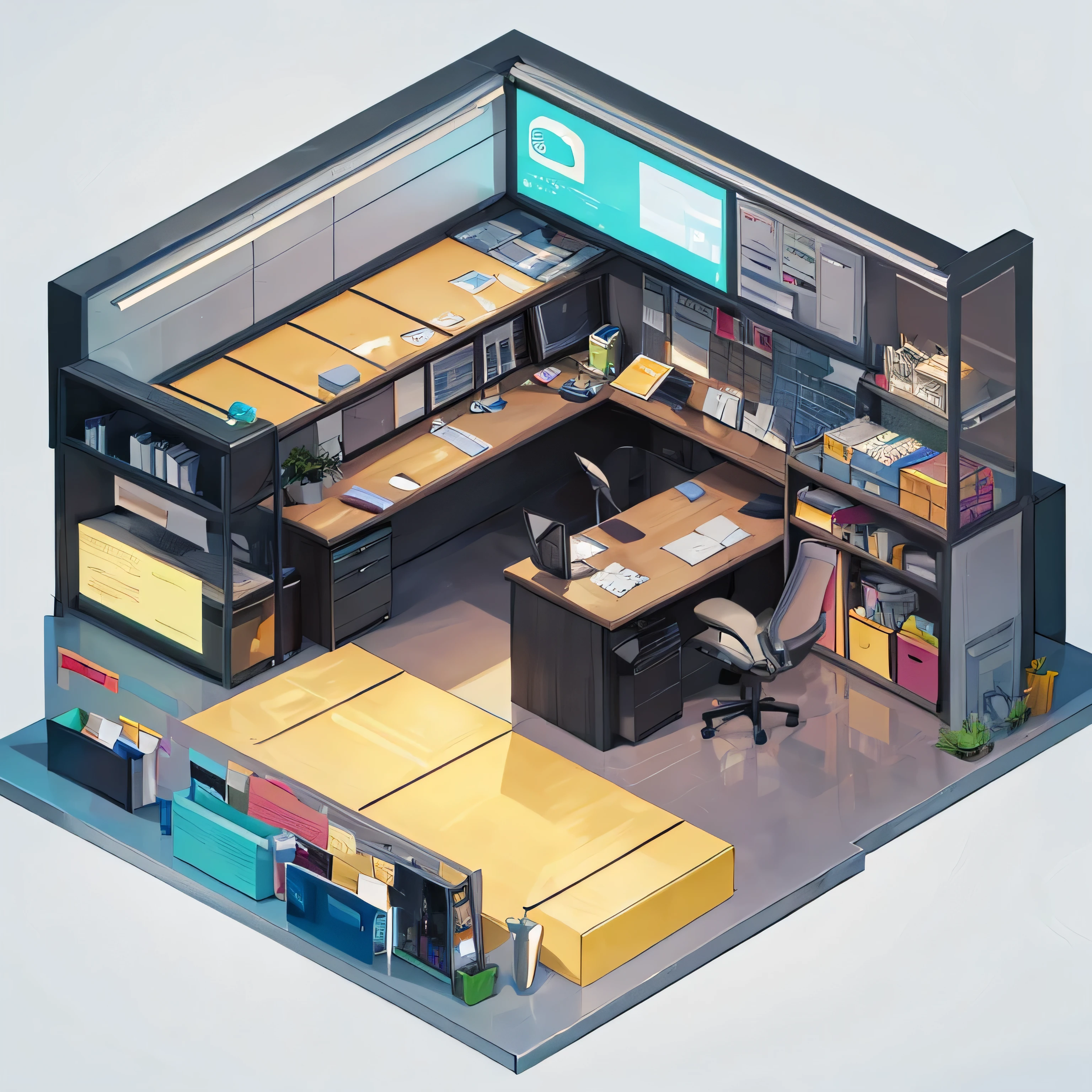 Quality first,masterpiece in detail, An Office, No People, Rich in color