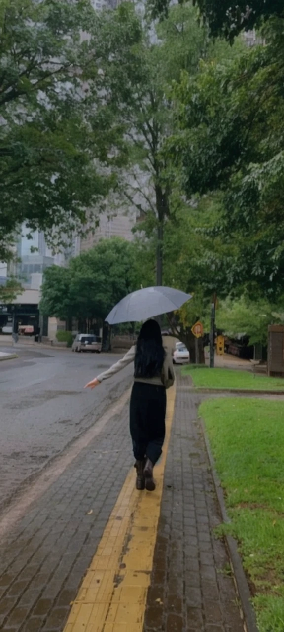 (morning), 1girl, solo, looking at viewer, winter, cowboy shot, (downtown), cowboy shot, smile, black hair