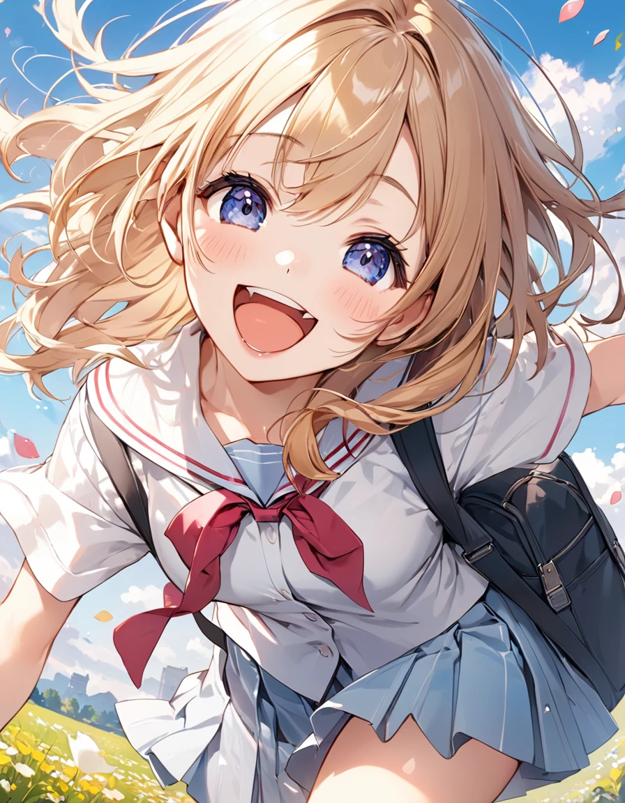 BREAK Perfect Anatomy、(High resolution:1.2)、Incredible illustrations、(Cute illustrations:1.2)、() (Beautiful background()) (;d,young adult woman:2.0)(school uniform)
