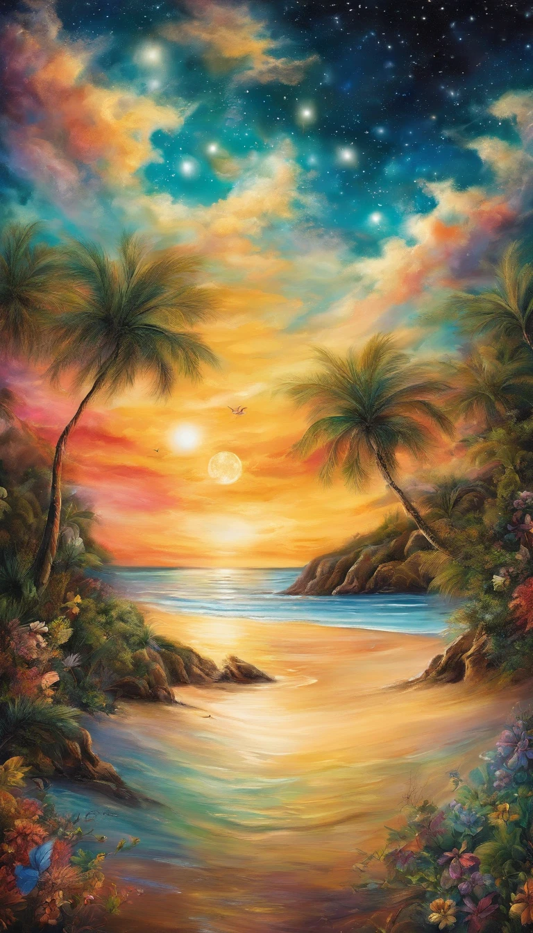 A beautiful beach under the midsummer sky