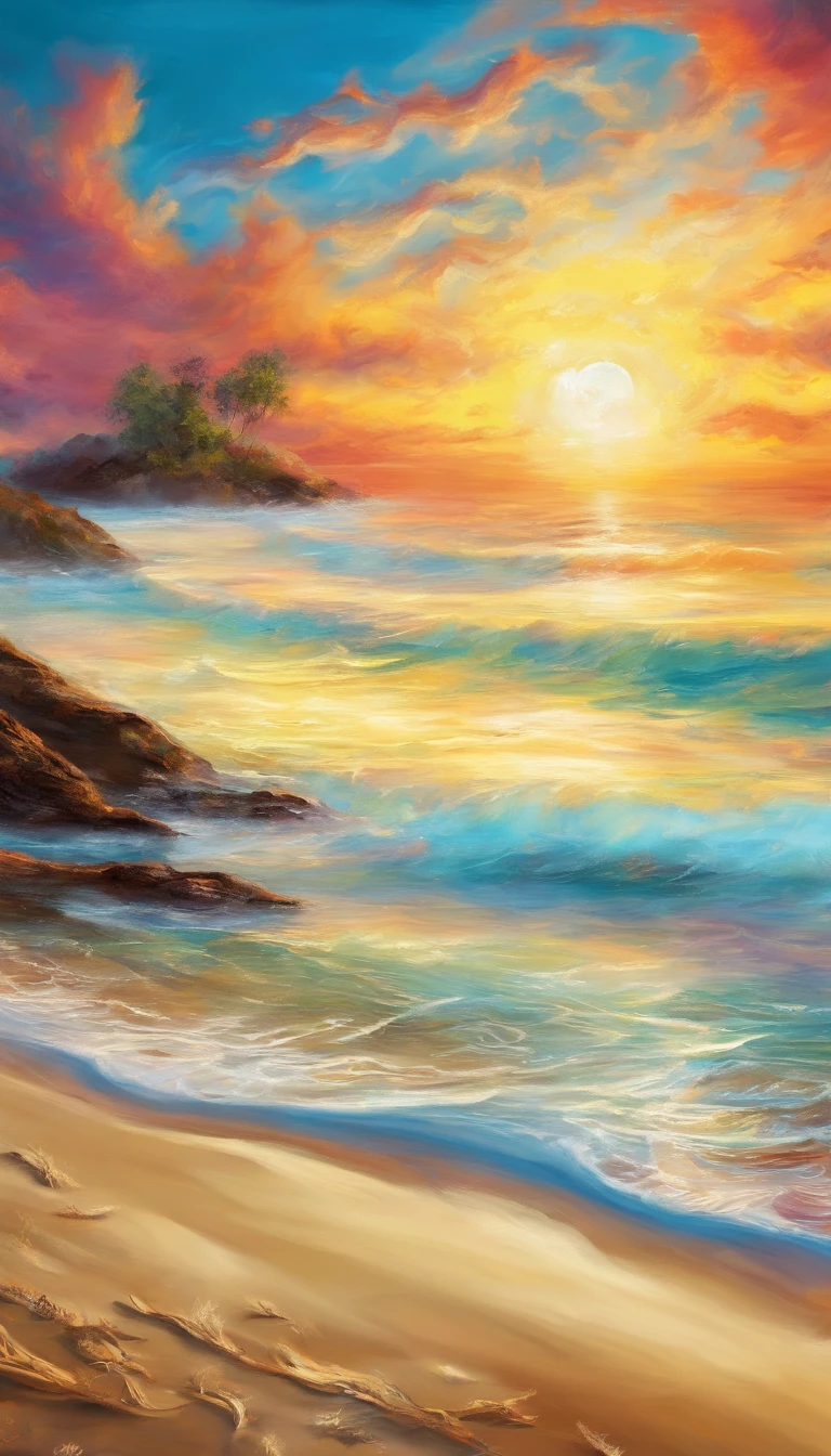 A beautiful beach under the midsummer sky