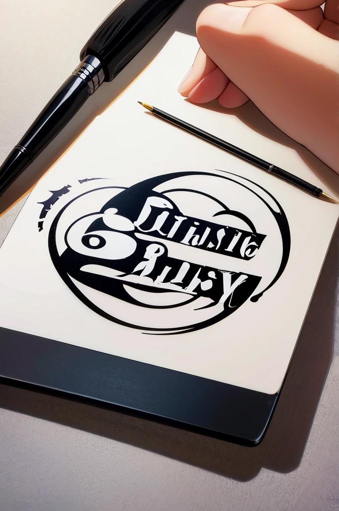 Logo design must have a brush and a pen