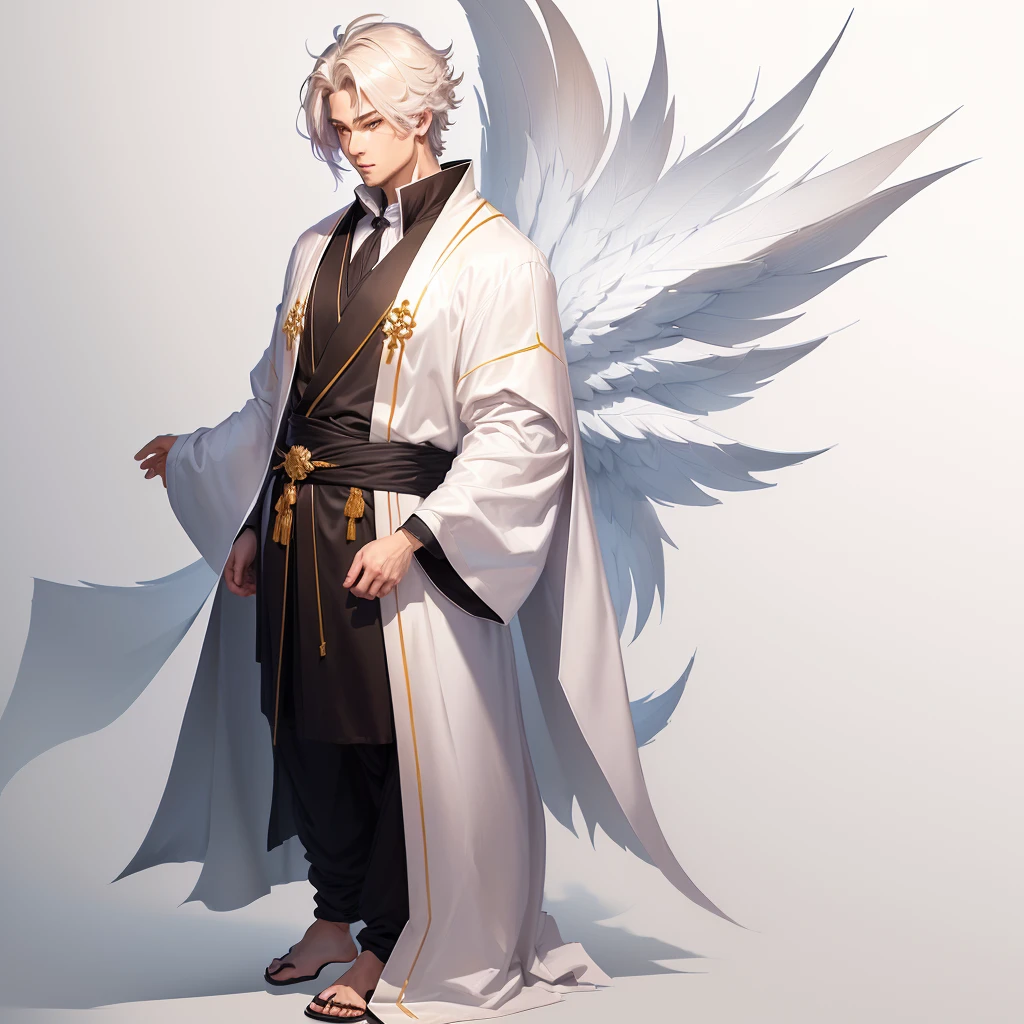 someone is drawing a man in a robe, full body character drawing, Full body drawing, Outline sketch, clear clothing design, detailed full body concept, outline drawing, clean anime outlines, full body details, thick outline, simple shading, full character body, very flat shading, character posing for concept art, full body concept, full body distant view, character drawing