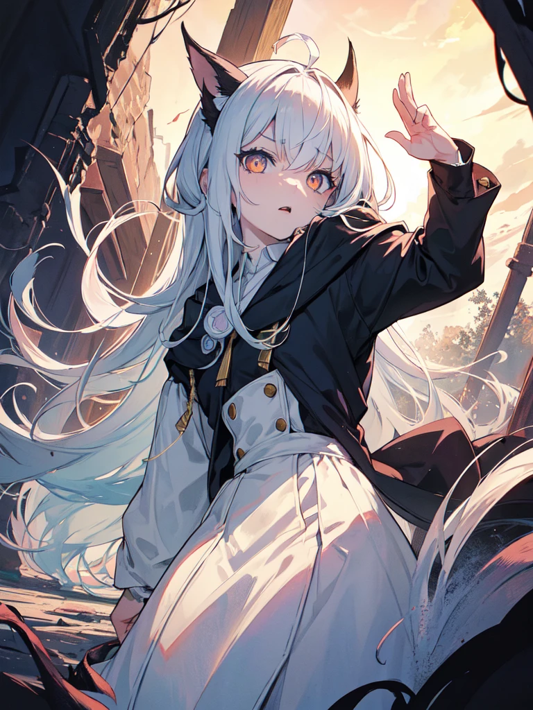 sketch (Character design sheet, same characters, whole body, Three-View, front, ~ ~ ~ ~ side, return),(Very bright:1.1), Sunset background, [1 Girl:7], (Tilt your head:1.2), ([sketch|watercolor \(Moderate\)]:1.15),Chaotic Abstractionな背景, Vector Trace, グラデーションブレンディング and whole body, Artistic elements add depth to the work. The overall atmosphere is creepy and nightmarish...., With a unique artistic touch. This movie is、The dark and crazy world of horror movies depicted in HD., Evoke visual stimuli and aesthetic sense, that will terrify and excite the audience....,watercolor画, （Lightless, Eyes without highlights, evil eye, An ugly person with white eyes, that&#39;Red eyeliner）,whole body絵, Wearing a maid outfit （Gradient braided hair, (Light purple hair), (Ink blotches:1.1), (pale:1.2),(Light purple:1.2),(Light green:1.2)　Adult features,expensive, Wearing black tights,Green Eyes, The skin is hidden　and maid, The background is a dark and desolate landscape, Horror movie atmosphere. Her figure is very beautiful, Emphasizing the dark and crazy elements. Skillfully expressing the effects of light and shadow, detailed, The face and expression of the black costume are also carefully drawn....,sketch (Character design sheet, same characters, whole body, Three-View, front, ~ ~ ~ ~ side, return) 1 female, Nervous,Cowboy Shot,,(Very bright:1.1), White Background, [1 Girl:7], (Tilt your head:1.2), ([sketch|watercolor \(Moderate\)]:1.15),Chaotic Abstraction