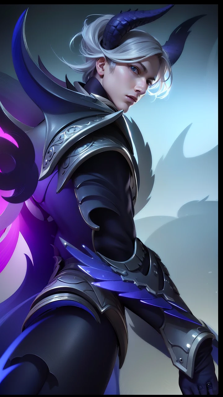 masculine male, masterpiece, ((perfect eyes)) best quality, (semirealism:1.9), beautiful lighting, (extremely detailed CG unity 4k fhd wallpaper), High Detail, Sharp focus, dramatic outdoors, 1 boy ,19 years old, white hair, light purpel eyes, smile.