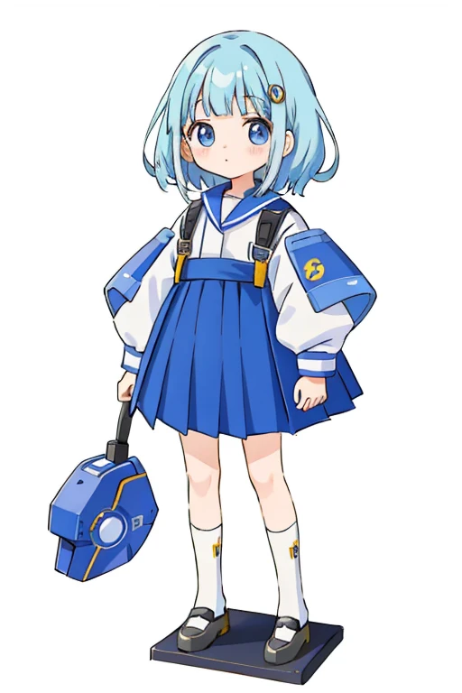 robot　girl　Primary school students　Young Girl　小さいgirl　Height: 130cm　Standing picture Simple design
