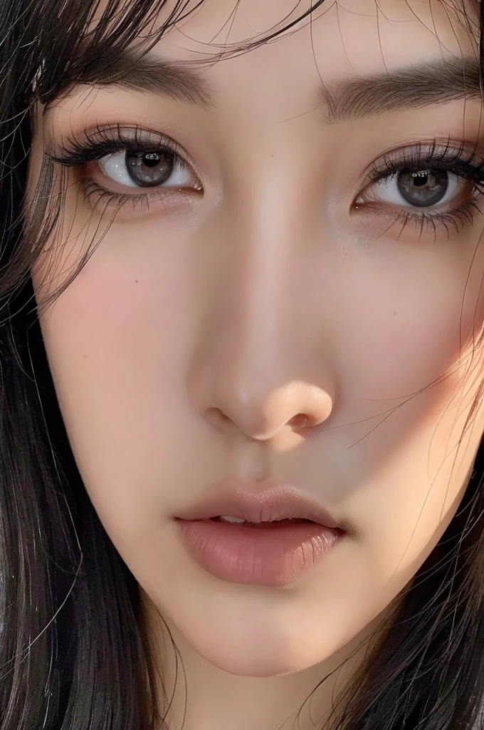 Selfie,Close-up of face,Black Hair,Long Hair,eye shadow,mascara,Cute Girls,