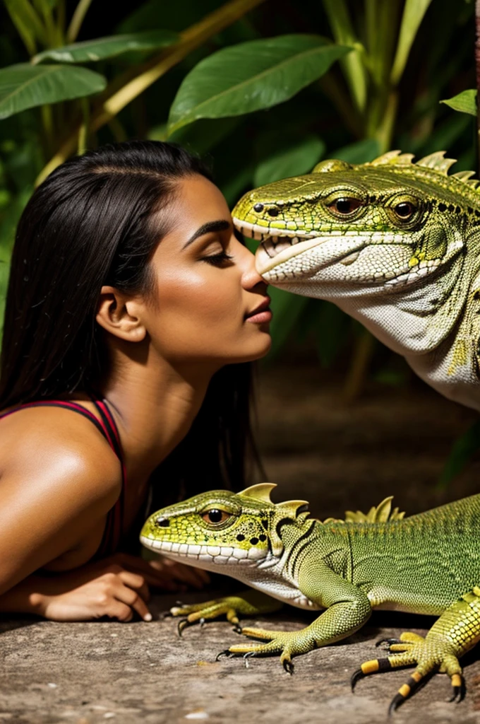 Juancho lizard with porki kissing