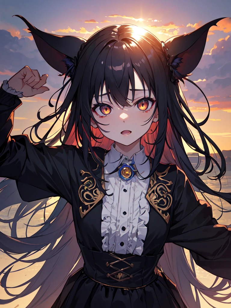 sketch (Character design sheet, same characters, whole body, Three-View, front, ~ ~ ~ ~ side, return),(Very bright:1.1), Sunset background, [1 Girl:7], (Tilt your head:1.2), ([sketch|watercolor \(Moderate\)]:1.15),Chaotic Abstractionな背景, Vector Trace, グラデーションブレンディング and whole body, Artistic elements add depth to the work. The overall atmosphere is creepy and nightmarish...., With a unique artistic touch. This movie is、The dark and crazy world of horror movies depicted in HD., Evoke visual stimuli and aesthetic sense, that will terrify and excite the audience....,watercolor画, （Lightless, Eyes without highlights, evil eye, An ugly person with white eyes, that&#39;Red eyeliner）,whole body絵, Wearing a maid outfit （Gradient braided hair, (Light purple hair), (Ink blotches:1.1), (pale:1.2),(Light purple:1.2),(Light green:1.2)　Adult features,expensive, Wearing black tights,Green Eyes, The skin is hidden　and maid, The background is a dark and desolate landscape, Horror movie atmosphere. Her figure is very beautiful, Emphasizing the dark and crazy elements. Skillfully expressing the effects of light and shadow, detailed, The face and expression of the black costume are also carefully drawn....,sketch (Character design sheet, same characters, whole body, Three-View, front, ~ ~ ~ ~ side, return) 1 female, Nervous,Cowboy Shot,,(Very bright:1.1), White Background, [1 Girl:7], (Tilt your head:1.2), ([sketch|watercolor \(Moderate\)]:1.15),Chaotic Abstraction