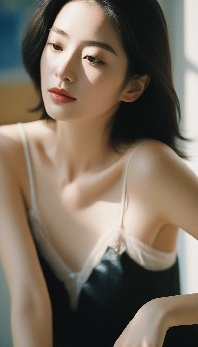 (1 girl, Girls, Full body portrait, Small breasts, Short Bob Hair, Completely naked, Nipples, Ecstatic expression), Fair-skinned, Thin lips, skinny, Body Type, Delicate and sexy collarbone, Highest quality, RAW Photos, Realistic, face, Incredibly beautiful girl, cute, Depth of the written border, High resolution, 超detailed, detailed, Very detailed, extremely detailed eye and face, Sharp pupils, Sharp focus, Cinema Lighting, NSFW, Having sex