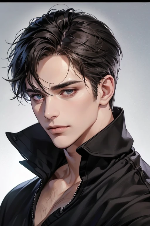 (Best quality,4K,8K,a high resolution,masterpiece:1.2),ultra detailed,(realistic,photorealistic,photo-realistic:1.37),39 year old man,Beautiful anime,portraits,strong,masculine,dark hair,Sharp jawline,Mesmerizing eyes,Perfectly styled hair,confident expression,bright colors,dynamic lighting,Brown eyes,(Black T-shirt),(dark skin),((mature man, man 40 years old)), (square jaw)