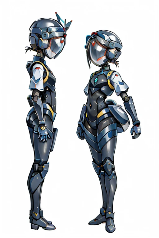 robot　girl　Primary school students　Young Girl　小さいgirl　Height: 130cm　Standing picture Simple design　spats　Full Helmet Face Helmet　

