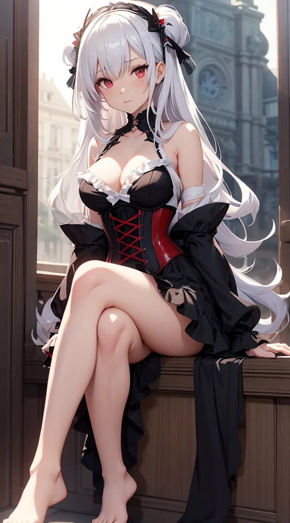 (Ultra-high resolution, masterpiece, Textured skin, Super Detail, Attention to detail, high quality, 最high quality), One Girl, Pale skin, Bright red eyes, ((Tattered clothes, Frayed clothes)), (White clothes), Long white hair, Pale Hair, (Vampire Queen), (It seems to be talking to you)

[Face prompt:(masterpiece:1.2), 最high quality, (Very fine particles:1.4), (Highly detailed eyes:1.6), Highly detailed eyes, (Calm expression, The facial expression when someone is talking to you:1.5), (Red eyes), It seems to be talking to you]

[Verbal instructions: (Open your mouth), Cute Fangs, Oral POV,squat,Pee漏れ,Pee,trembling,puddle of Pee,Pussy,Viewer discretion advised. Spread pussy.,(Open vagina, Vivid cat, high qualityの膣:1.1), Sweat, Knee socks,throw,squat,Pee漏れ,Pee,trembling,puddle of Pee