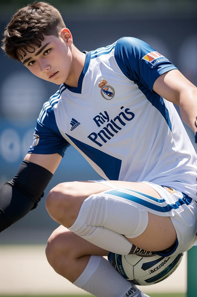 15-year-old boy who plays professionally as a goalkeeper for Real Madrid