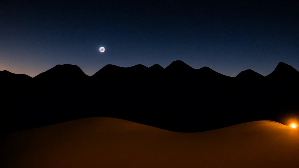 Pitch Black Night、desert、Full Moon、masterpiece、Highest quality、photograph、Realistic、8K,