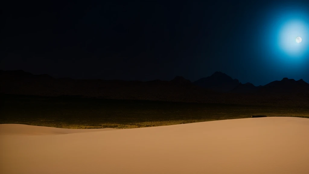 Pitch Black Night、desert、Full Moon、masterpiece、Highest quality、photograph、Realistic、8K,