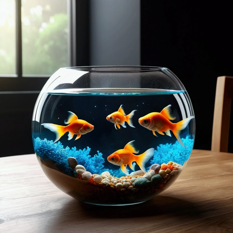 goldfish bowl, The whole universe exists in glass.., Planets and galaxies in glass, Wooden dining table, Ultra-realistic, Super detailed, Dramatic lighting, 4K, Ultra HD, Realistic, Bright colors, Very detailed, UHD rendering, Pen and ink, Perfect composition, beautifully、In detail、Complex、Extremely、Detailed octane ratings are trending at art stations, 8k art photography, Photorealistic concept art, Perfect cinematic light with soft, natural volume