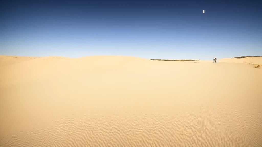 Pitch Black Night、Sand Dunes、Big full moon、masterpiece、Highest quality、photograph、Realistic、8K,