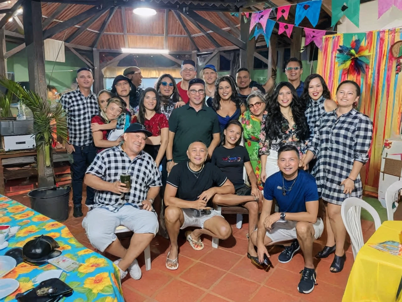 Create a June party scenario with all June shirts and hats