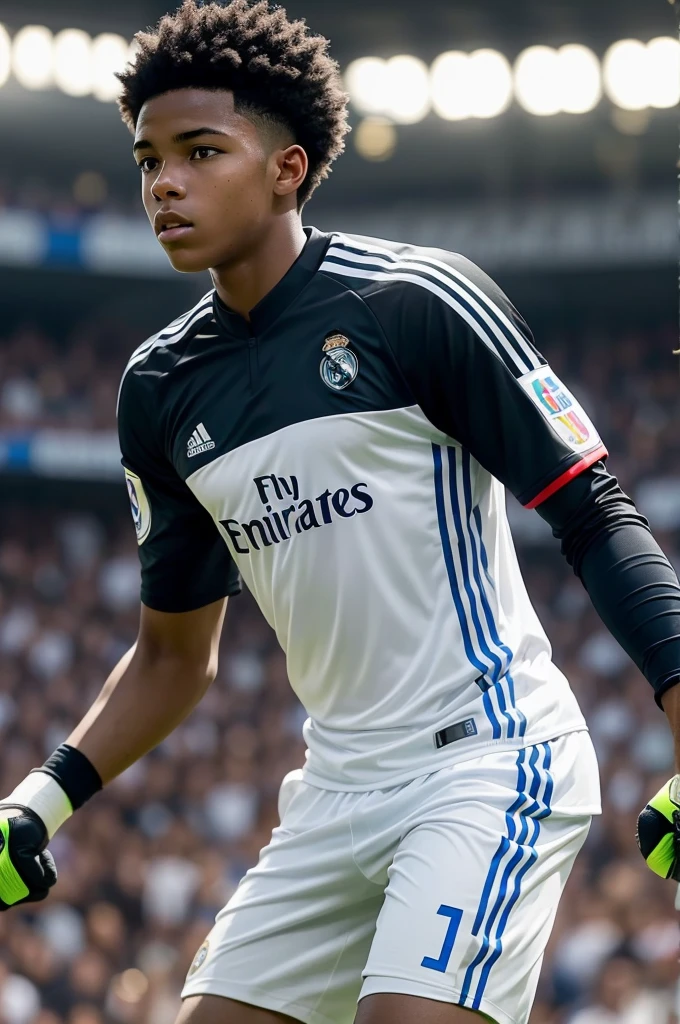 15-year-old black boy who plays professionally as a goalkeeper for Real Madrid