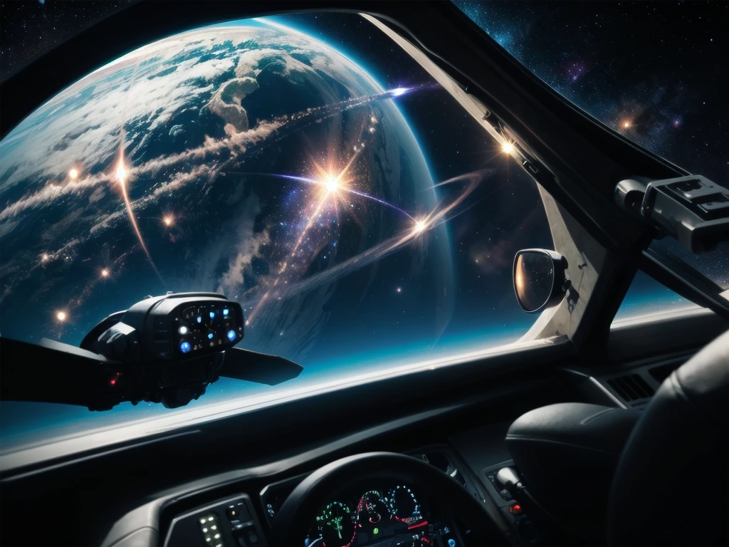 universe，Fighter，Space Battle，Planet，planet，Meteorites，First Perspective，piloting from the cockpit