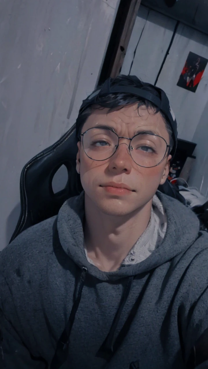 close up, face, smiling, highest  quality, 8K, high resolution image, Jujutsu Kaisen estilo anime , Arataki Itto, Detailed strokes, nblurry background,  purple light reflecting on it , (close up angle), 1 men, Youngh, mascle, role model, front with hand in pants pocket , multicolored background with various geometric shapes , round stickers, brawny, red and white hair, swollen chest, wearing a tight shirt  , striking eyes , with the shirt, swollen chest